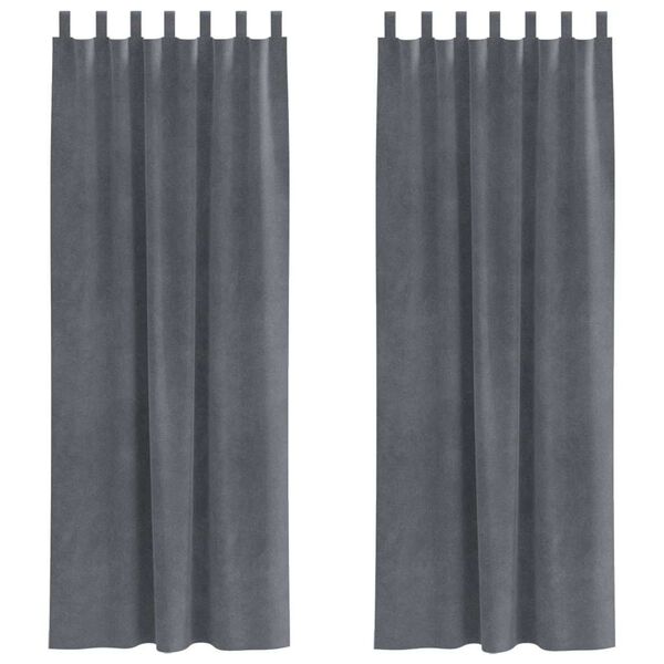 vidaXL Verdunkelungsvorh&auml;nge 2 pcs Hellgrau 140 x 245 cm Samt