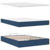 vidaXL Ottoman-Bett mit Matratze & LEDs Blau 140x200 cm Stoff