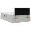vidaXL Bett mit Stauraum und LED mit LED Hellgrau 120 x 190 cm Samt
