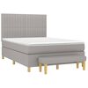 vidaXL Boxspringbett mit Matratze Hellgrau 140x190 cm Stoff