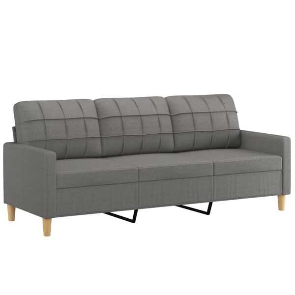 vidaXL 3-Sitzer-Sofa Dunkelgrau 180 cm Stoff