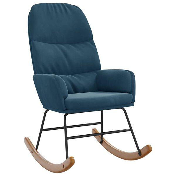 vidaXL Schaukelstuhl Blau Samt