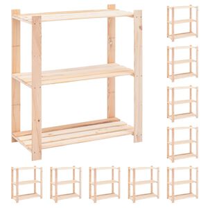 vidaXL Lagerregale 3 B&ouml;den 10 Stk. 80x38x90cm Massivholz Kiefer 150kg