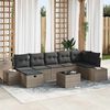 vidaXL Gartensofa-set mit Kissen 8 pcs Grau Poly-Rattan