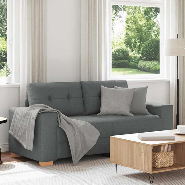vidaXL Zweisitzer-Sofa Dunkelgrau 180x77x82 cm Stoff