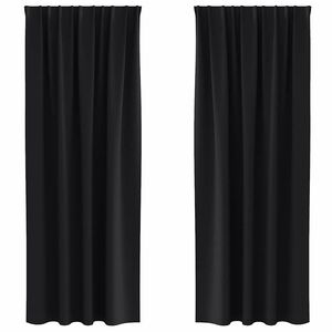 vidaXL Verdunkelungs-Vorh&auml;nge mit Ringen 2 stk. Schwarz 225 x 140 cm