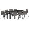 vidaXL Garten Essgruppe 9 pcs Grau Pulverbeschichteter Stahl