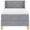 vidaXL Boxspringbett mit Matratze Hellgrau 80 x 200 cm Stoff