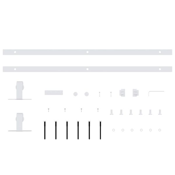 vidaXL Mini Schiebet&uuml;rbeschlag Set f&uuml;r Schrankt&uuml;ren Carbonstahl 122 cm