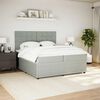 vidaXL Boxspringbett mit Matratze Hellgrau 200x200 cm Samt