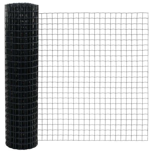 vidaXL Eurozaun Grau 1,2 x 25 m PVC-beschichtetes Eisen