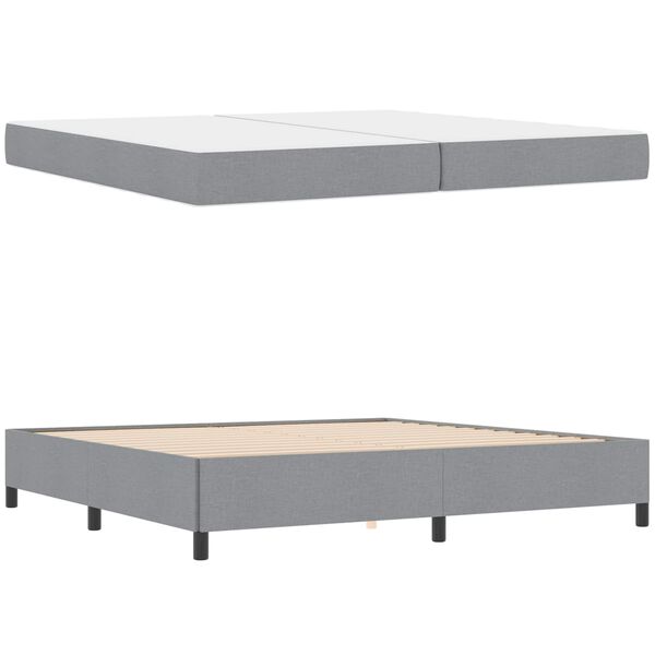 vidaXL Boxspringbett mit Matratze Hellgrau 200 x 200 cm Stoff