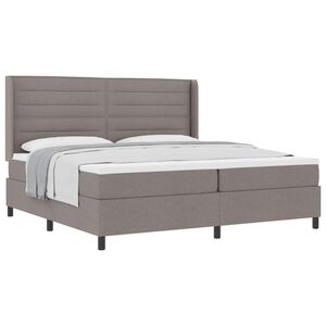 vidaXL Boxspringbett mit Matratze Taupe 200 x 200 cm Stoff