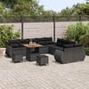 vidaXL Garten-Sofa-Set 13 pcs Schwarz Poly-Rattan