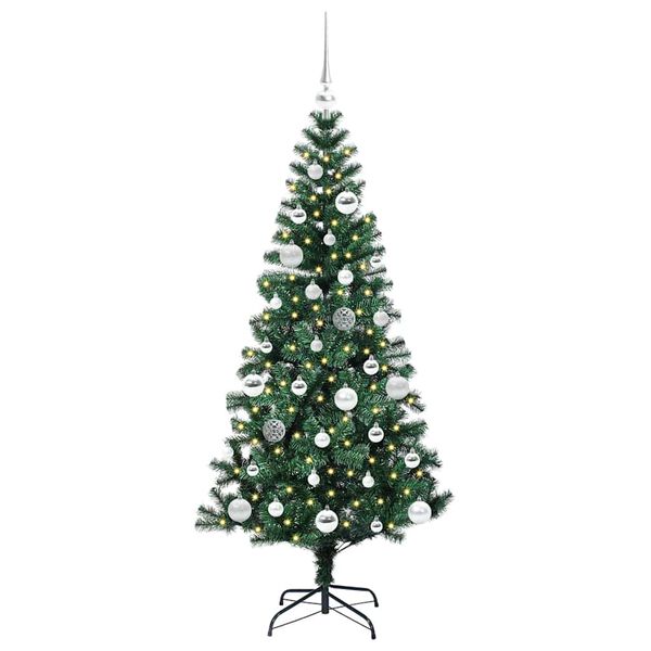 vidaXL K&uuml;nstlicher vorbeleuchteter Weihnachtsbaum Gr&uuml;n 150 cm