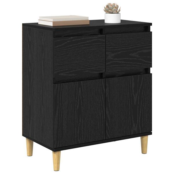 vidaXL Sideboard Schwarz Eichen-Optik 60 x 35 x 70 cm Holzwerkstoff
