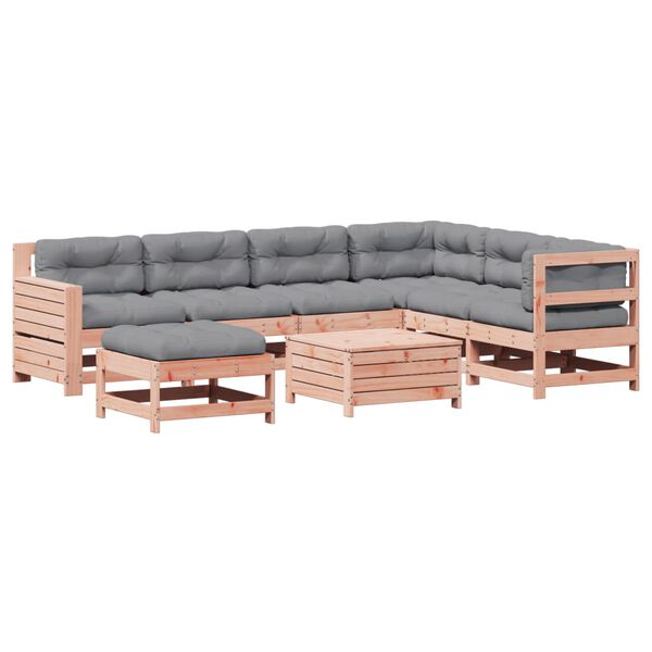 vidaXL 8-tlg. Garten-Lounge-Set mit Kissen Massivholz Douglasie