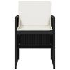 vidaXL 5-tlg. Garten-Essgruppe mit Kissen Schwarz Poly Rattan