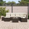 vidaXL Gartensofa-set mit Kissen 7 pcs Braun Poly-Rattan