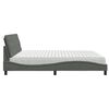 vidaXL Bett mit Matratze Dunkelgrau 200x200 cm Stoff