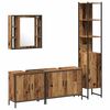 vidaXL Badezimmerm&ouml;bel-Set mit Regal mit T&uuml;r 4 pcs Braun Holzwerkstoff