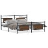 vidaXL Metallbett ohne Matratze Braun Eichen-Optik 160x200 cm