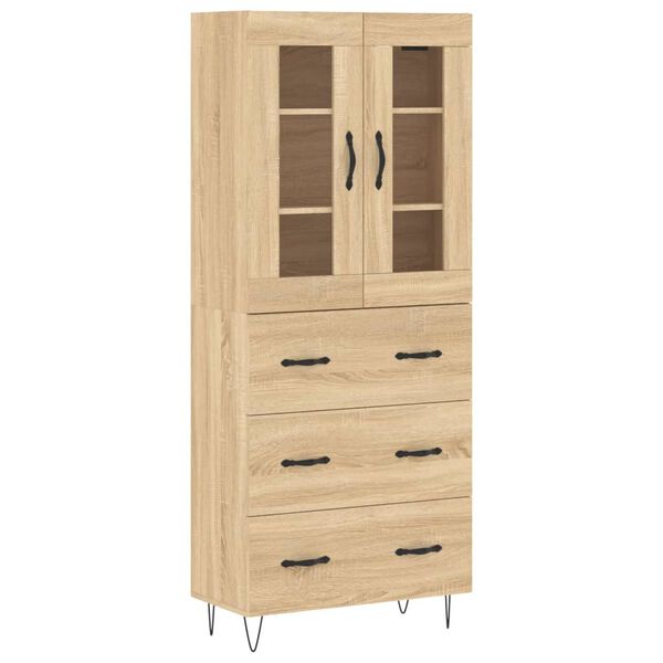 vidaXL Highboard Sonoma-Eiche 69,5x34x180 cm Holzwerkstoff