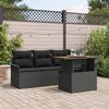 vidaXL Garten-Sofa-Set mit Kissen 5 pcs Schwarz