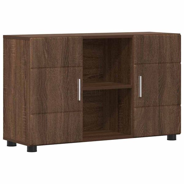 vidaXL Sideboard mit Regal Braun Eichen-Optik 88,5 x 30,5 x 55,5 cm