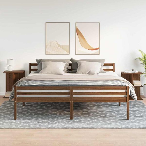 vidaXL Nachttische 2 Stk. Braun Eichen-Optik 46,5x29x61 Holzwerkstoff