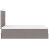 vidaXL Ottoman-Bett mit Matratze & LEDs Taupe 120x200 cm Stoff