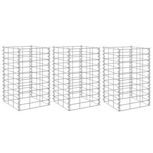 vidaXL Gabionen-Hochbeete 3 Stk. 30x30x50 cm Eisen