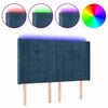 vidaXL LED Kopfteil Dunkelblau 147x16x118/128 cm Samt