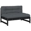 vidaXL Mittelsofa Schwarz 120x80 cm Massivholz Kiefer