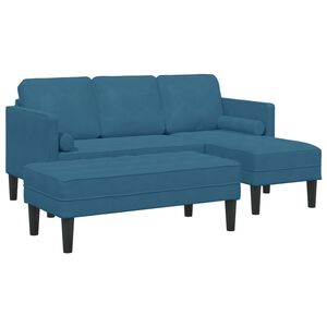 vidaXL Sofa Set 2 stk. Blau Polyester