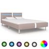 vidaXL Bettgestell mit LED Cappuccino-Braun Kunstleder 120x200 cm