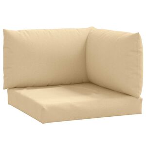 vidaXL Palettenkissen 3-tlg. Melange Beige Stoff