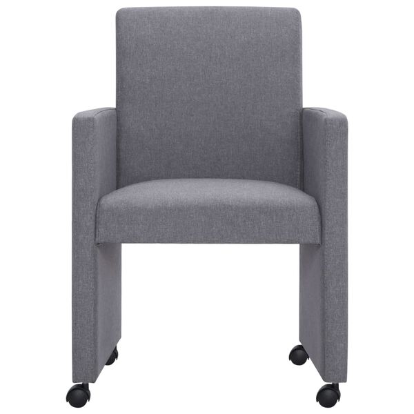 vidaXL Esszimmerst&uuml;hle 2 Stk. Hellgrau Stoff