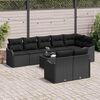 vidaXL Gartensofa-set mit Speicher 9 pcs Schwarz Poly-Rattan