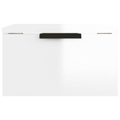 vidaXL Wand-Nachttisch Hochglanz-Weiß 34x30x20 cm