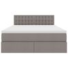 vidaXL Bett mit Stauraum und LED mit Matratze Taupe 140 x 200 cm Stoff