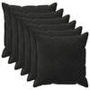 vidaXL Kissenbezug 6 pcs HOUTEN Schwarz 65 x 65 cm Samt