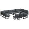 vidaXL Gartensofa-set 13 stk. Schwarz Aluminium