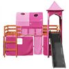 vidaXL Kinderhochbett mit Turm Rosa 80x200 cm Massivholz Kiefer