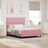 vidaXL Boxspringbett mit Kopfteil Rosa 140 x 200 cm Samt
