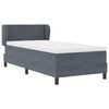 vidaXL Boxspringbett mit Matratze Dunkelgrau 90 x 200 cm Samt