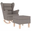 vidaXL Schaukelstuhl mit Fu&szlig;hocker Taupe Stoff