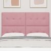 vidaXL LED Kopfteil mit LED-Lichtleisten Rosa 144 cm Polyester