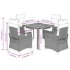 vidaXL 5-tlg. Garten-Essgruppe mit Kissen Schwarz Poly Rattan