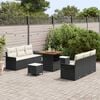 vidaXL Garten-Sofa-Set 9 pcs Schwarz Poly-Rattan